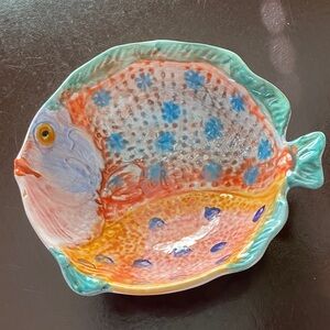 Colorful Fish-Shaped Ceramic Bowl